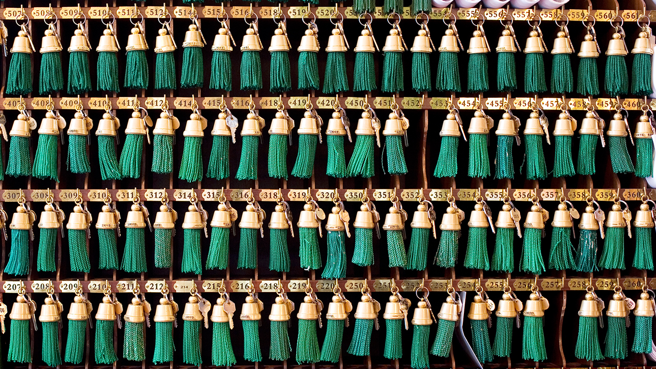 Several rows of decorative keys; image used for HSBC Jade Page.