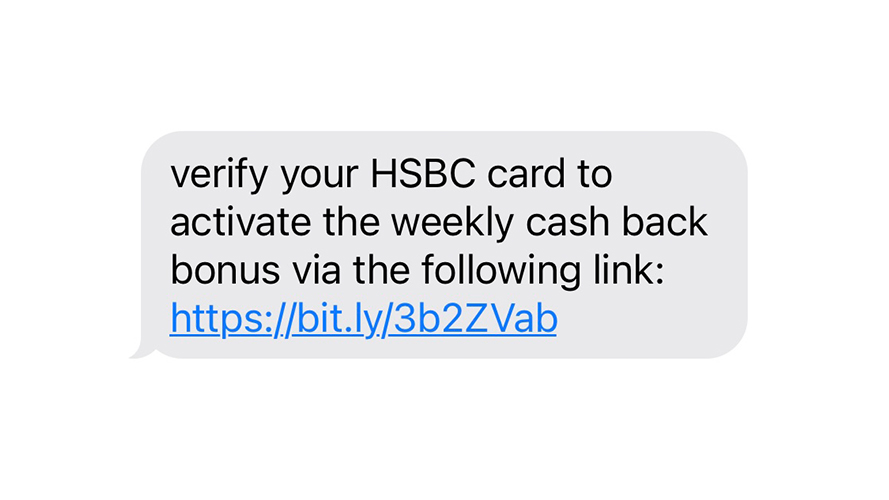 Screenshot for phishing sms example 2.