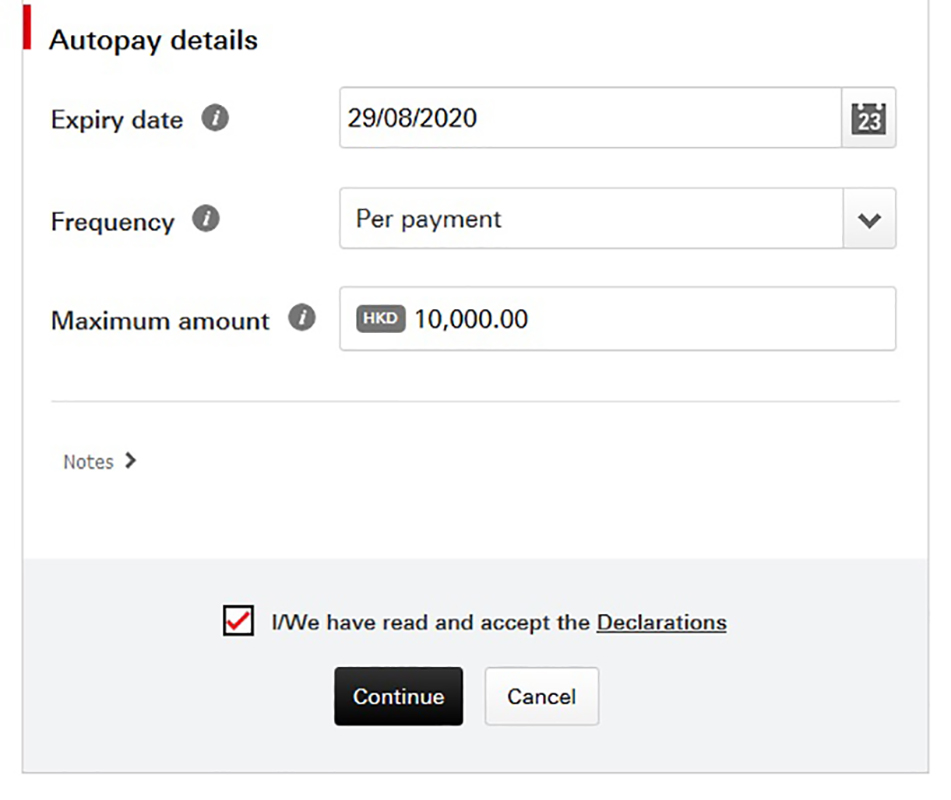 Use FPS for autopay step 3