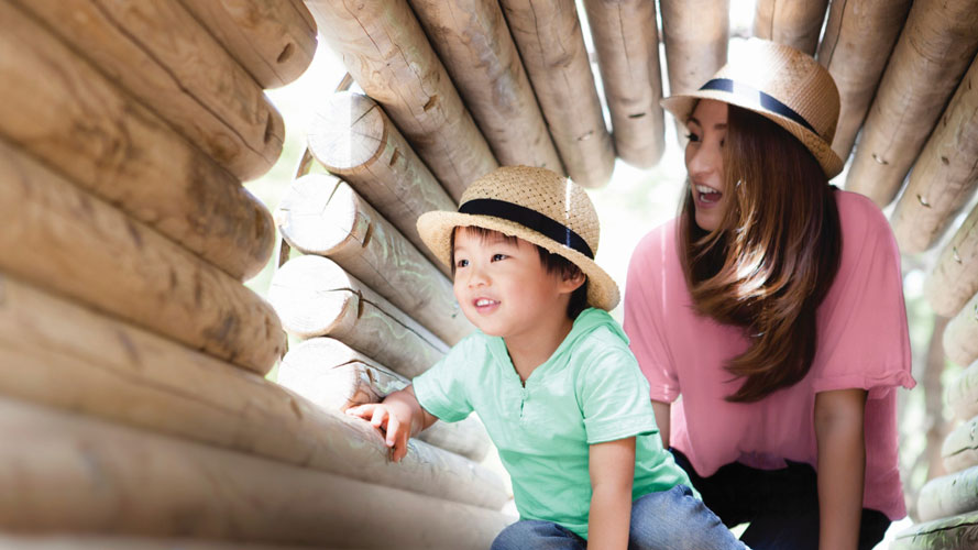 Two kids playing; image used for HSBC Life education handbook.