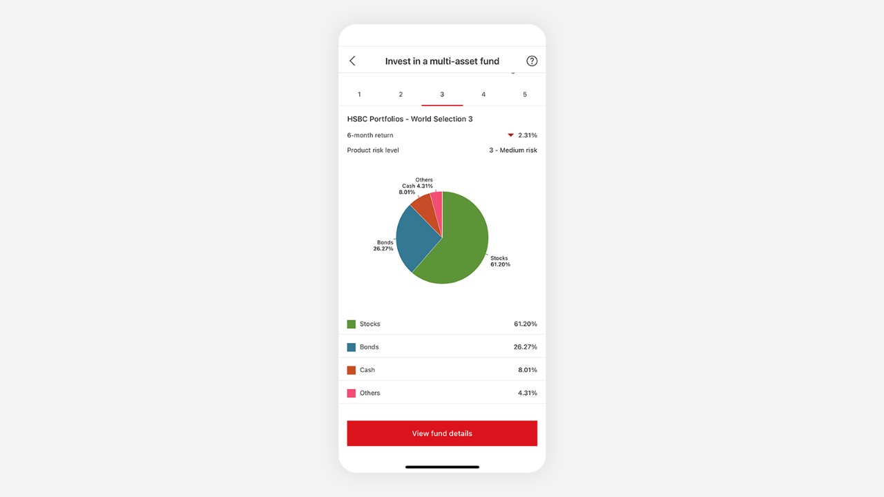 reviewing assets allocation on mobile app