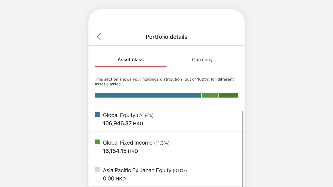 reviewing portfolio details on mobile app