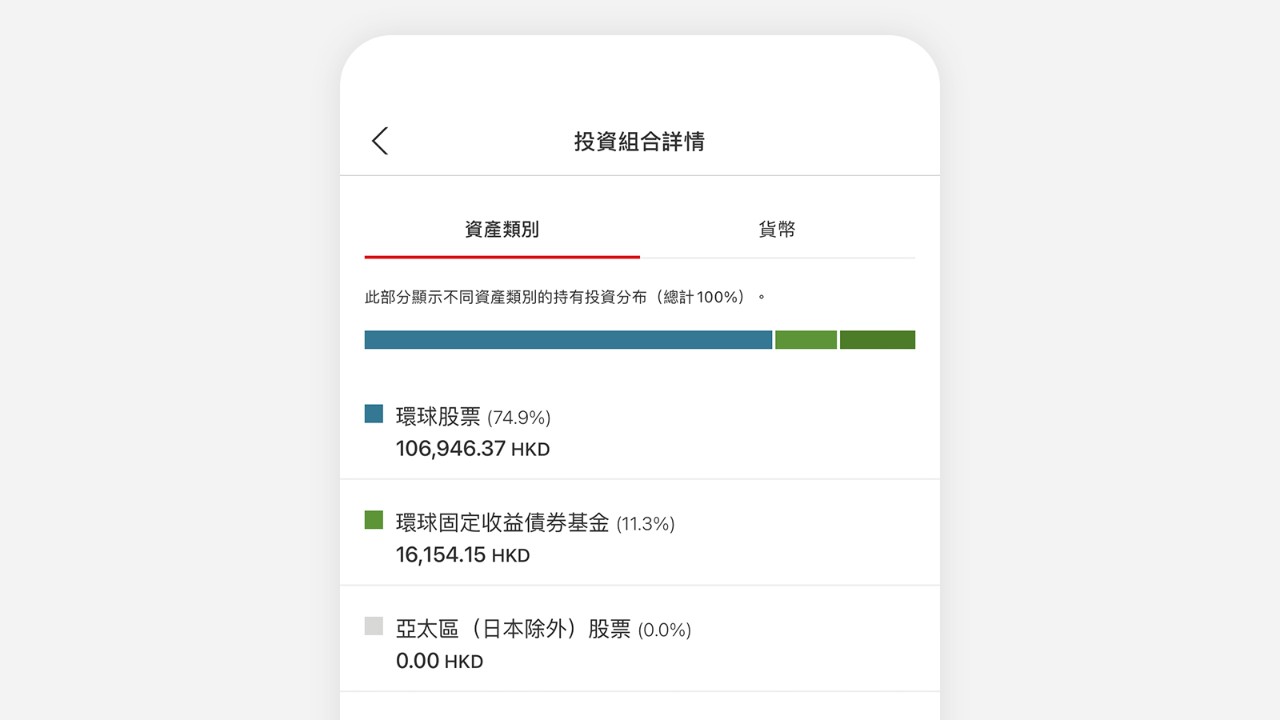 透過應用程式查看投資組合