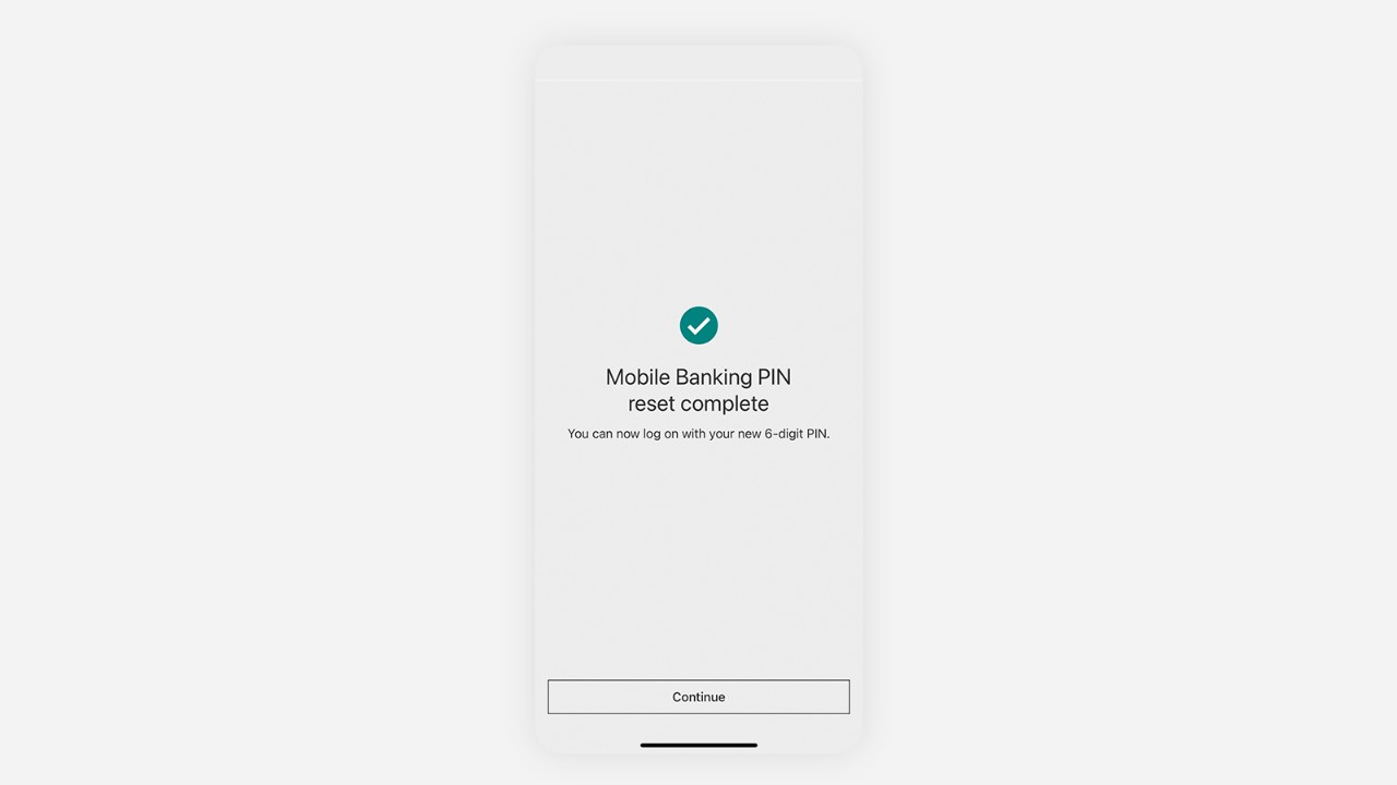 Reset mobile banking pin step 4