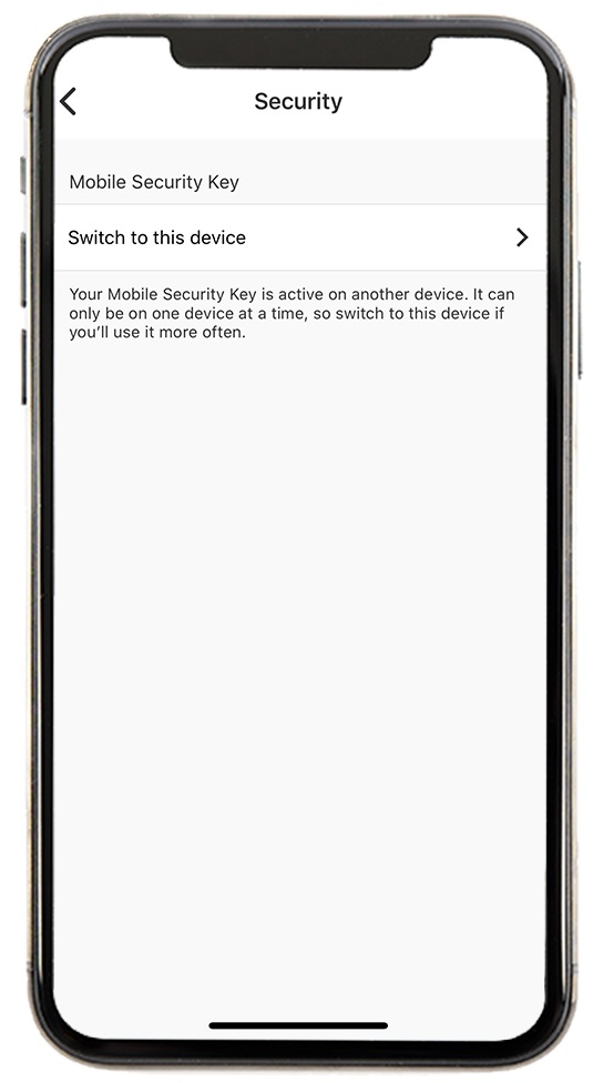switch your Mobile Security Key to a new phone with old device step7