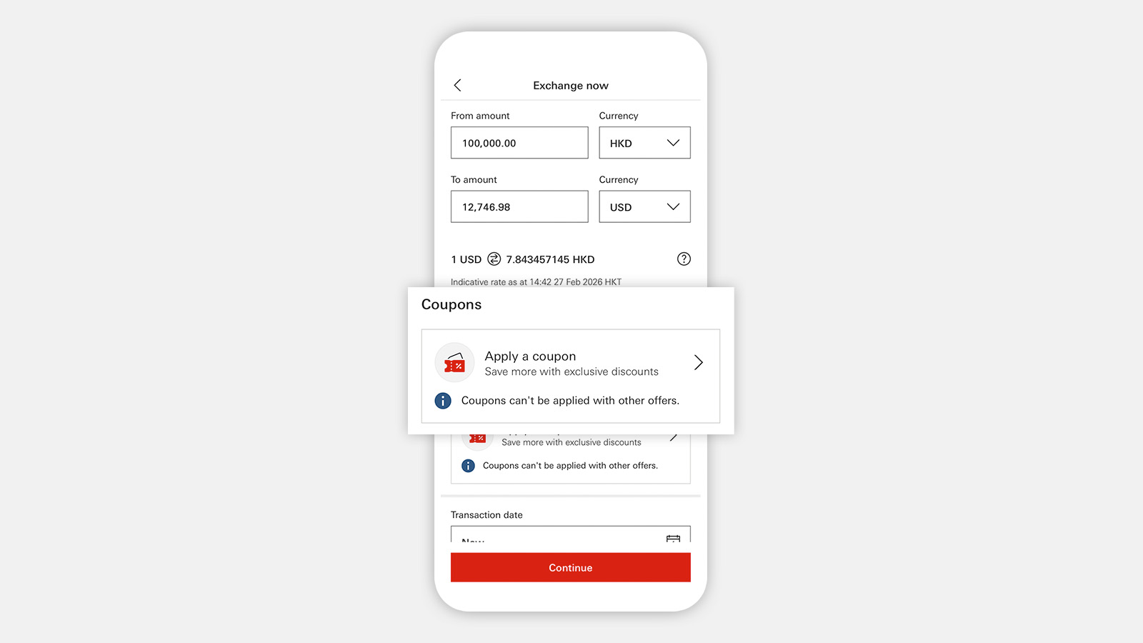 FX Exchange Now before apply coupon page