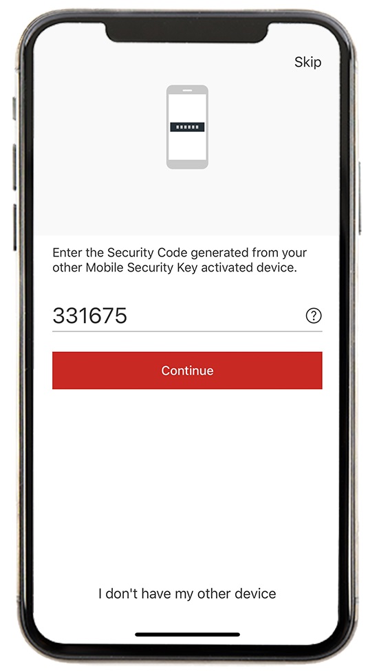 switch your Mobile Security Key to a new phone with old device step2