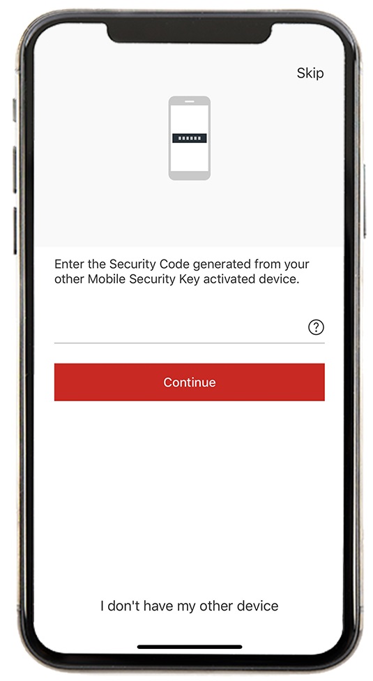 switch your Mobile Security Key to a new phone without old device step2
