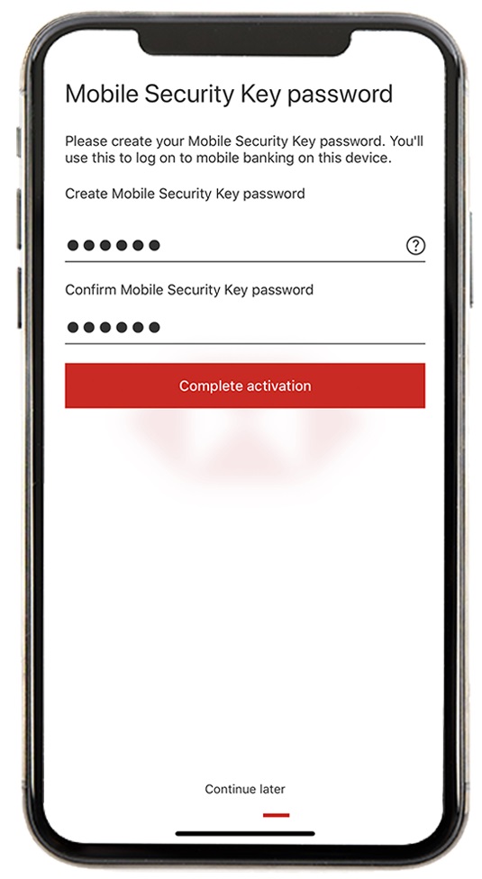 activate your Mobile Security Key with dual-password setup step10