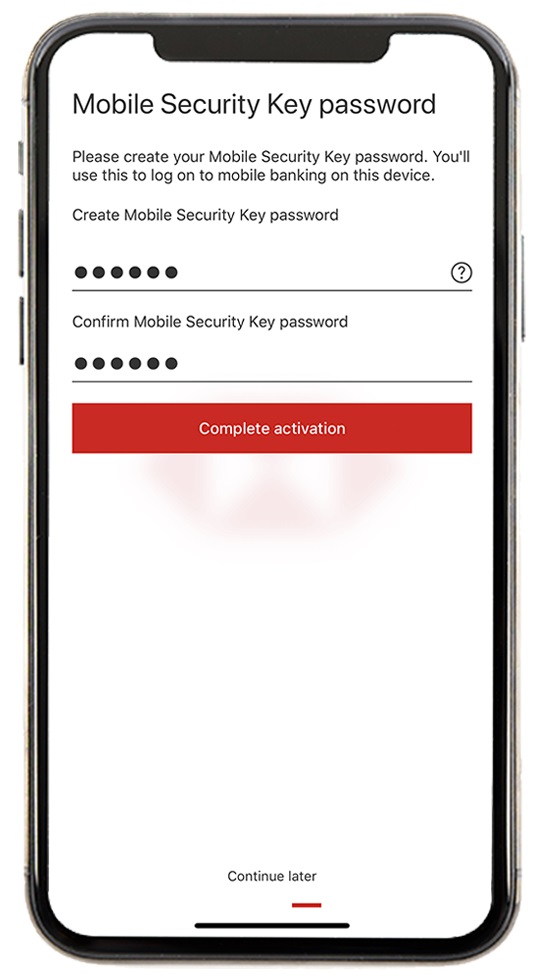activate your Mobile Security Key with dual-password setup step5