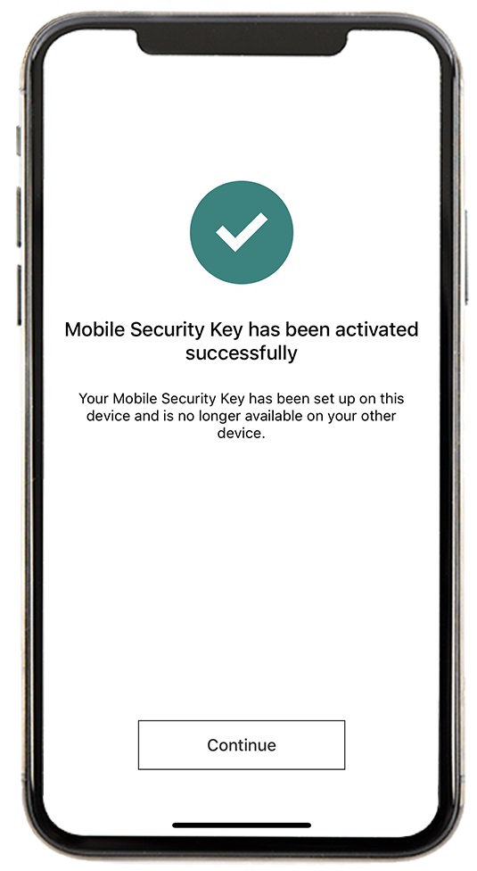 switch your Mobile Security Key to a new phone with old device step5