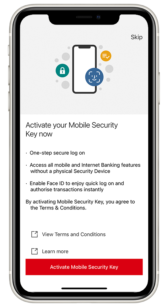 activate your Mobile Security Key with dual-password setup step1