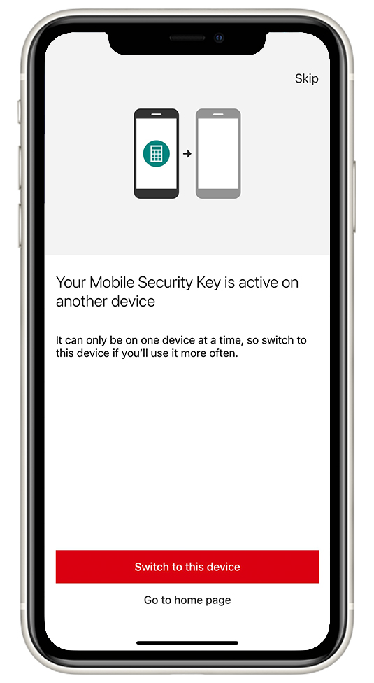 switch your Mobile Security Key to a new phone with old device step5a