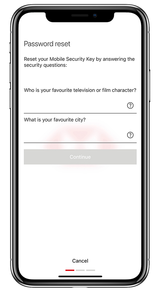Mobile Security Key password step2