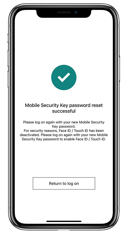 Mobile Security Key password step6