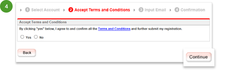 Accept terms and conditions