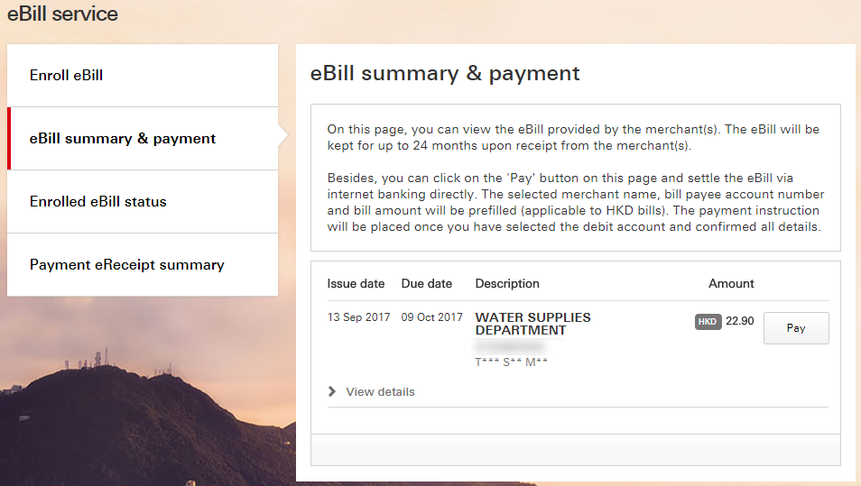 pay bills with ebpp step 1