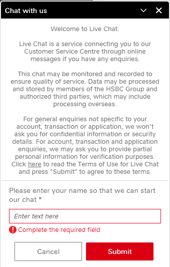 Enter your name in the dialog box and click "Submit"